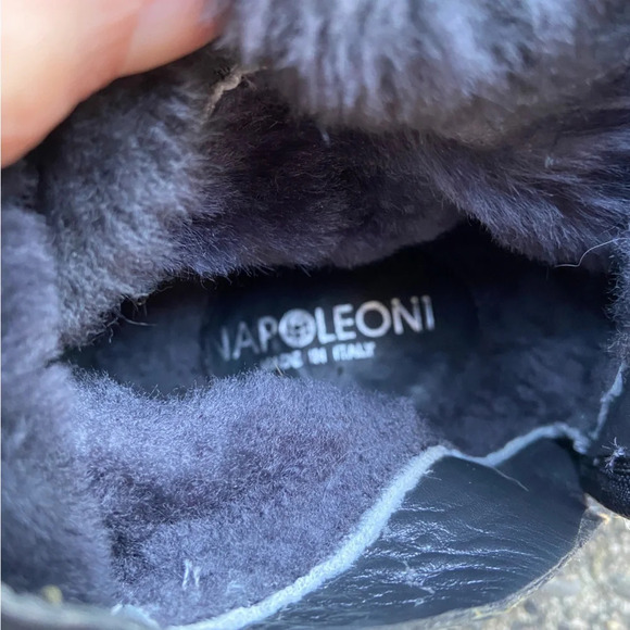 Napoleoni leather over knee wedge boots fur lined made in Italy leather sz 39 - Picture 11 of 11